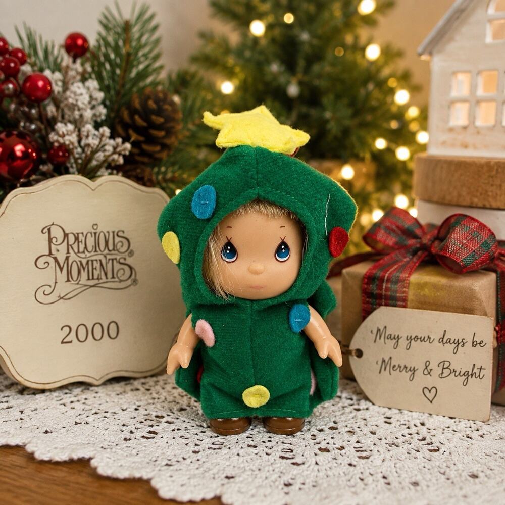 Enesco Precious Moments 2000 Christmas Tree Doll 5" Vintage Holiday
